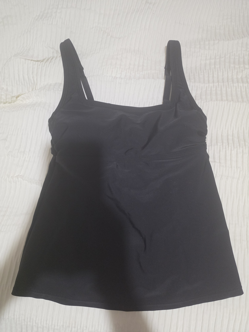 Kona Sol Black Square Neck Tankini Top Size Small Like New